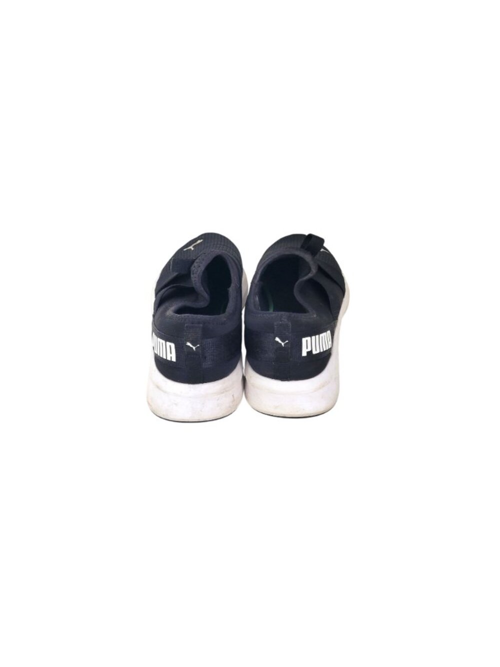 Puma Black Athletic Slip-On Sneakers With White Logo Women's Size 10 - Picture 4 of 5
